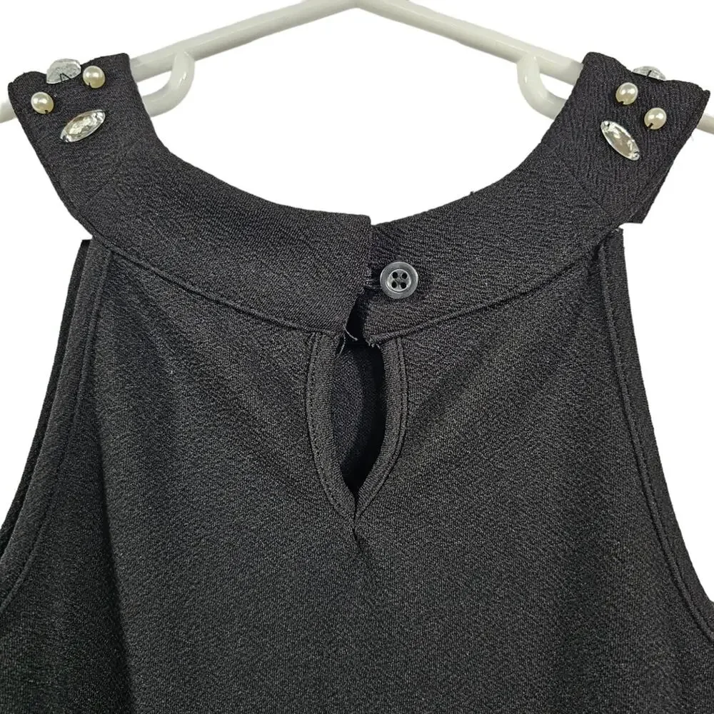 Children's Place Black Sleeveless Hi-Lo Dress With Rhinestones Girl's 7/8